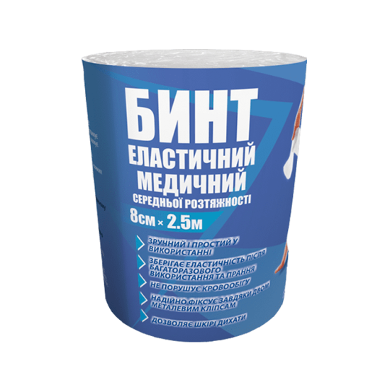 Бинт еластичний Teta® 8см*2.5м середньої розтяжності